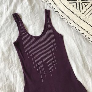 Express Purple Studded Tank